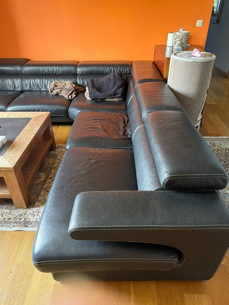 Canapé cuir, 75 à 100 cm, 250 à 300 cm, Banc d'angle, Quatre personnes ou plus