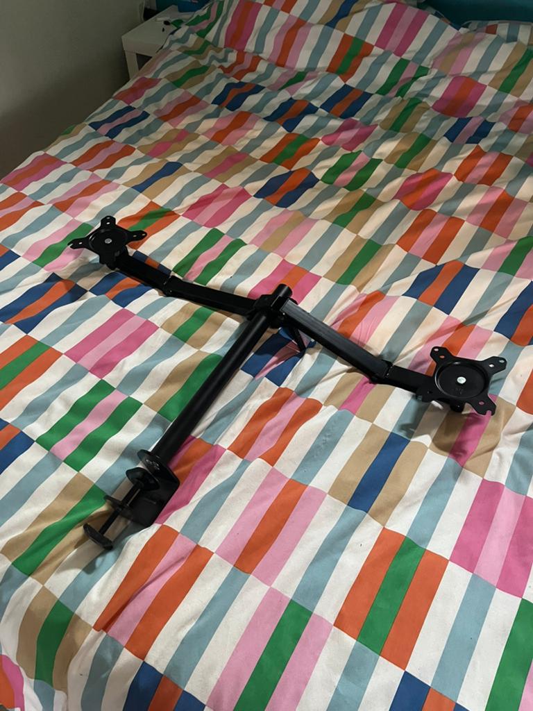 Monitor arm voor 2 schermen, Ophalen, Zo goed als nieuw