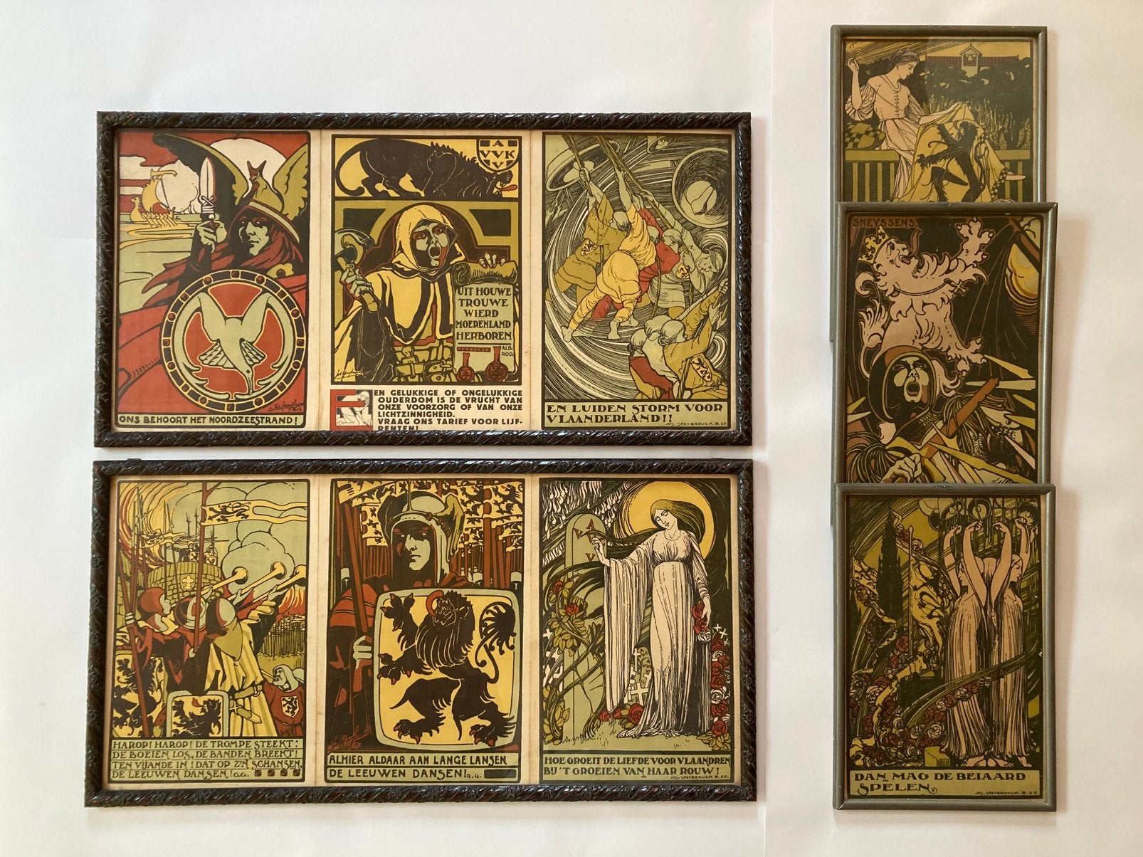 Originele litho’s Jos Speybrouck, 1920-30, in orig. kader, Antiquités & Art, Art | Lithographies & Sérigraphies, Enlèvement ou Envoi