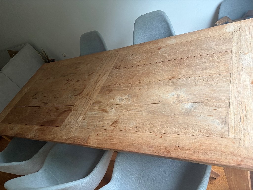 Teak tafel, Huis en Inrichting, Ophalen, Gebruikt, Teakhout, 200 cm of meer