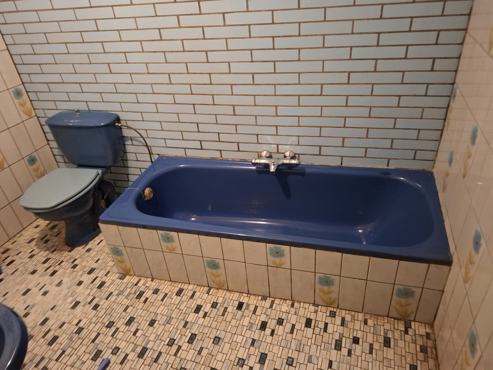 Vintage blauwe badkamer, Maison & Meubles, Enlèvement, Utilisé