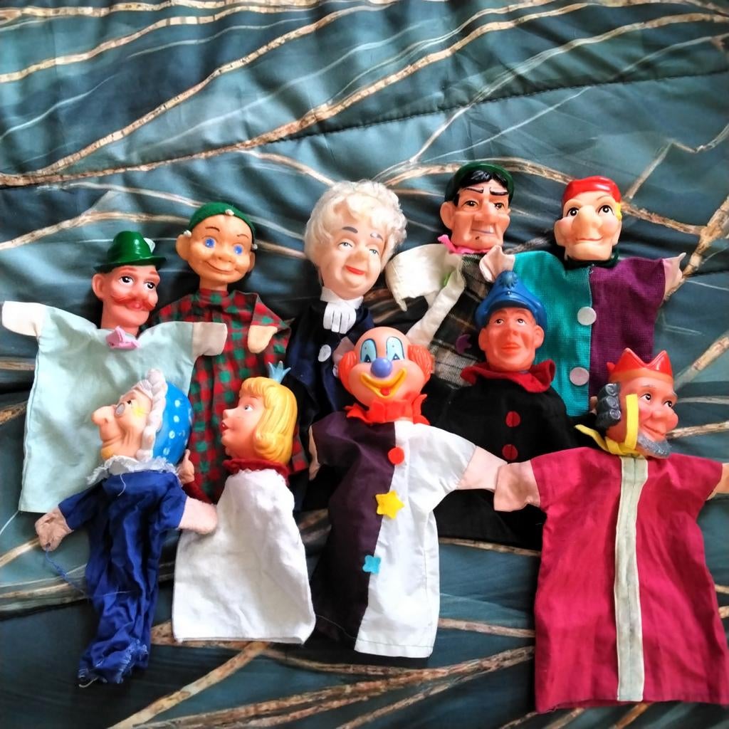 Retro vintage handpoppen (L), Verzamelen, Poppen, Ophalen of Verzenden