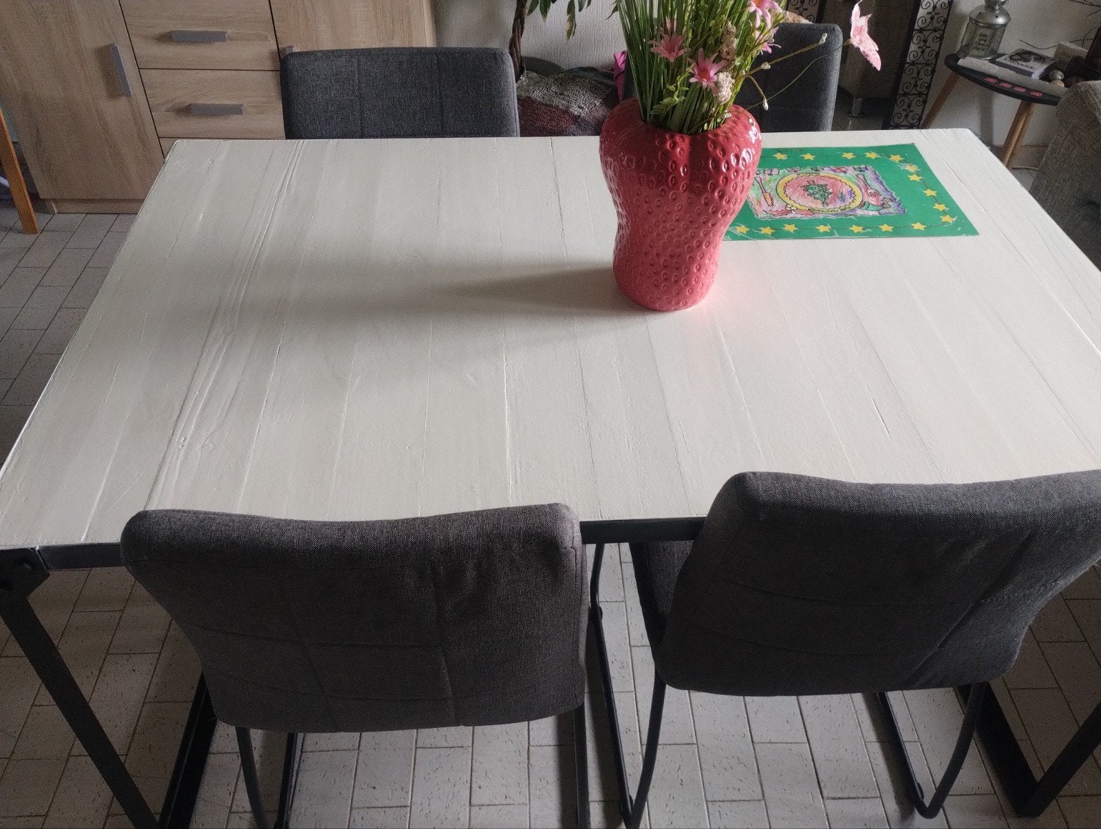 Tafel met 4 stoelen, Ophalen