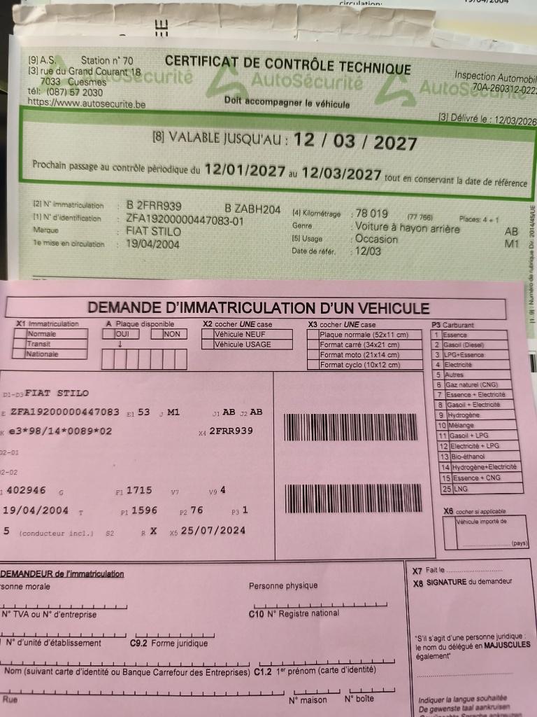 fiat Stilo, Autos, 144 g/km, Argent ou Gris, 0 kg, 5 portes