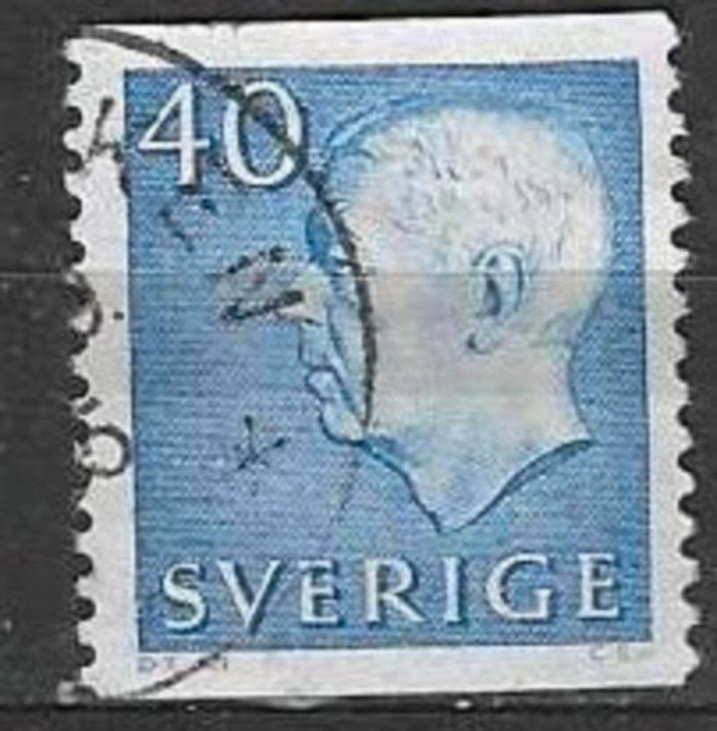 Suède 1961/1968 - Yvert 470 - Roi Gustave VI (ST), Envoi, Suède, Affranchi