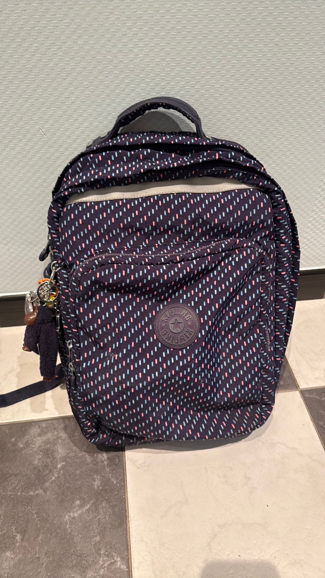 Boekentas Kipling, Ophalen, Gebruikt, Paars, Rugtas