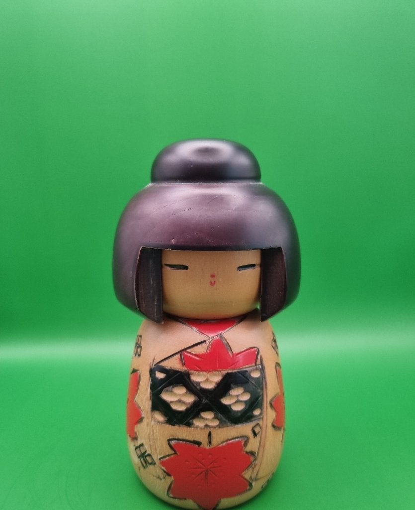 Schitterende herfst kokeshi van Masae Fujikawa, Antiek en Kunst, Hout, 16 cm, Ophalen of Verzenden, Japan