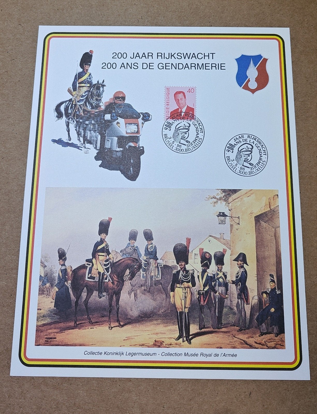 200 ans de la Gendarmerie belge du FDK, Collections, Enlèvement ou Envoi, Gendarmerie, Photo ou Poster
