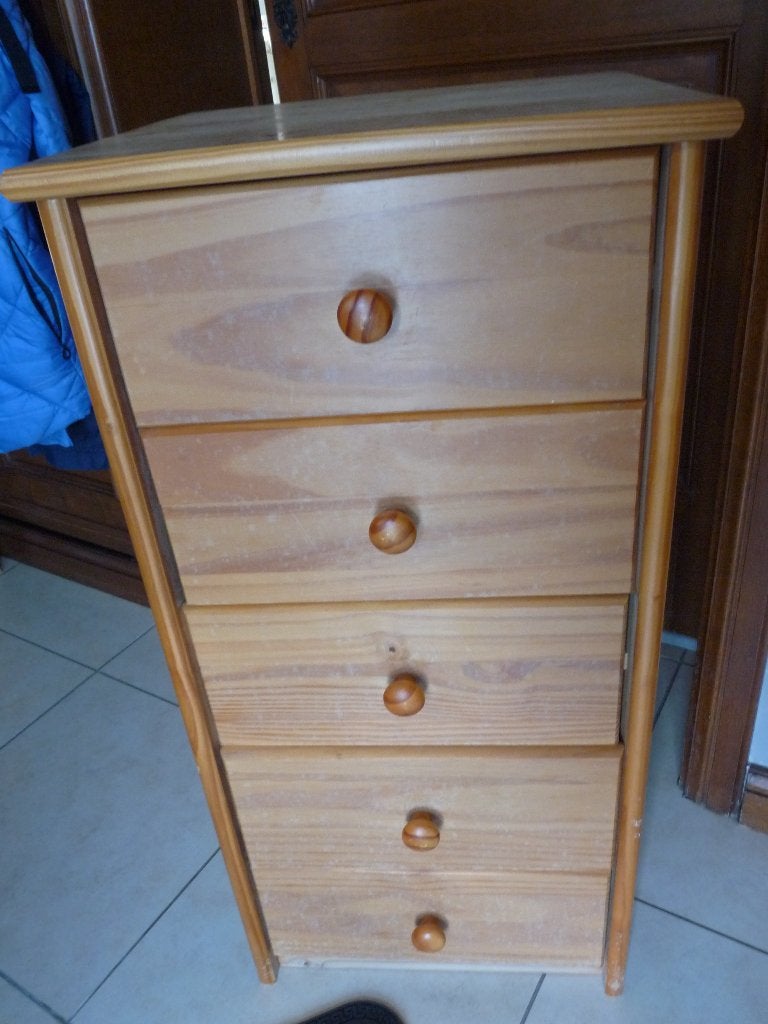Meuble tiroirs en pin, 25 à 50 cm, Enlèvement, Utilisé, Avec tiroir(s)