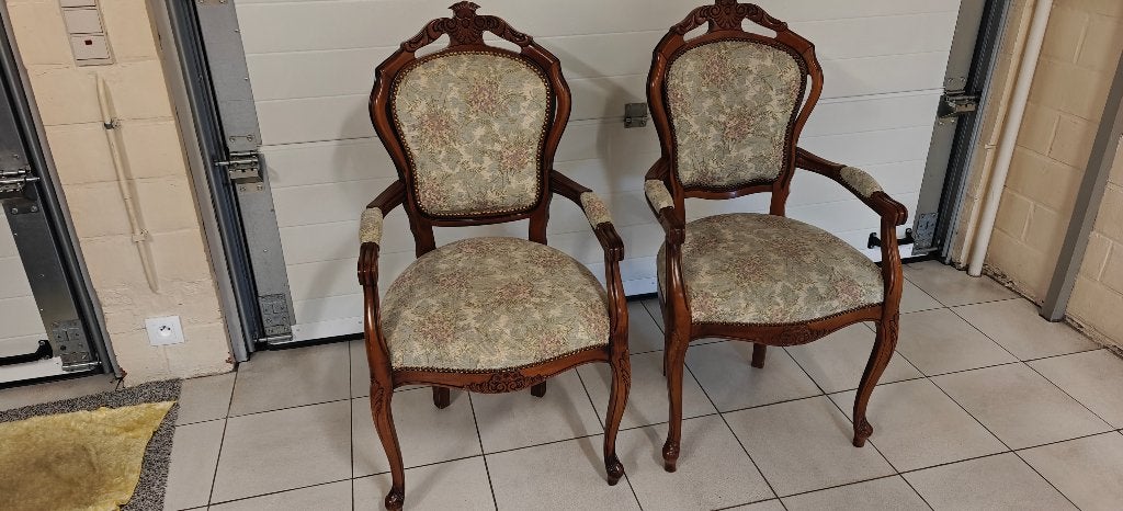 2 armstoelen Louis XV stijl en parfait état, Ophalen, Zo goed als nieuw, Louis VX, Twee