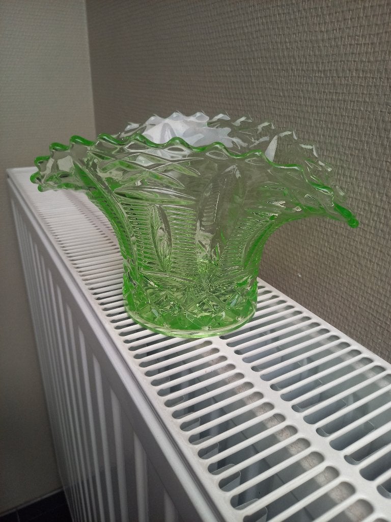 Vase art déco en verre d'uranium, Enlèvement ou Envoi