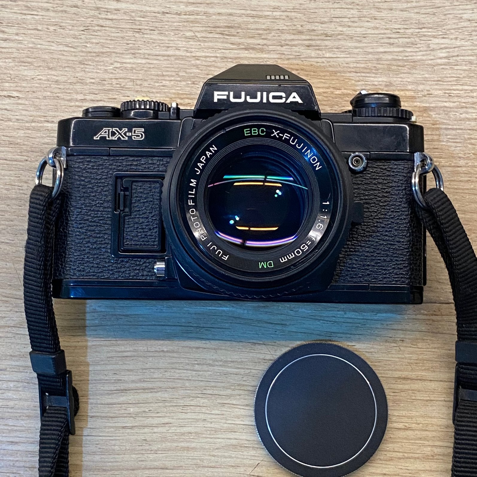 Fujica AX-5, EBC X-Fujinon 50mm f1.6* als nieuw, Ophalen of Verzenden, Zo goed als nieuw, Spiegelreflex, Fuji