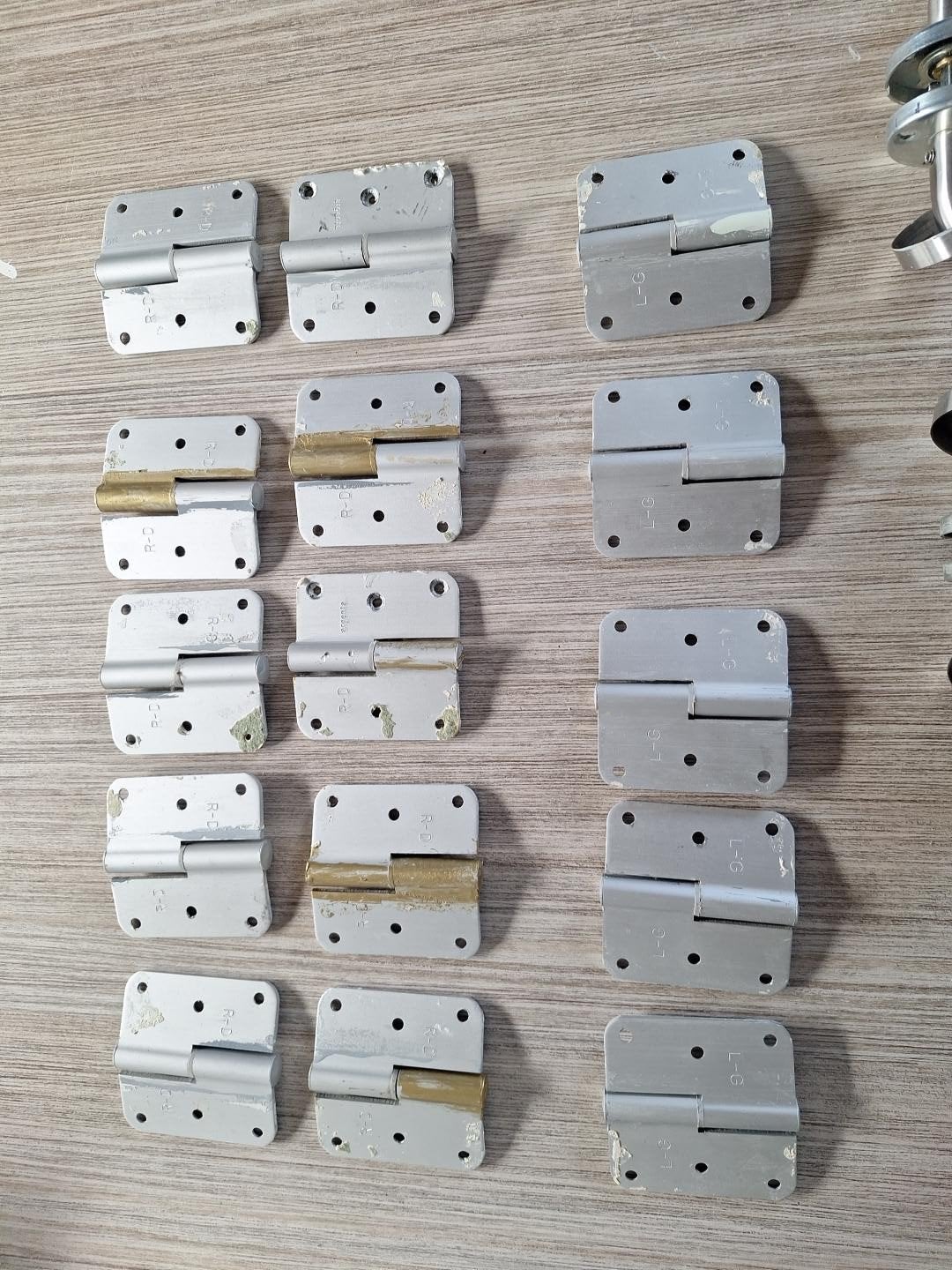 15 deurscharnieren – 10 rechts / 5 links – ca. 7  7,5 cm, Enlèvement, Utilisé, Inox, Charnière