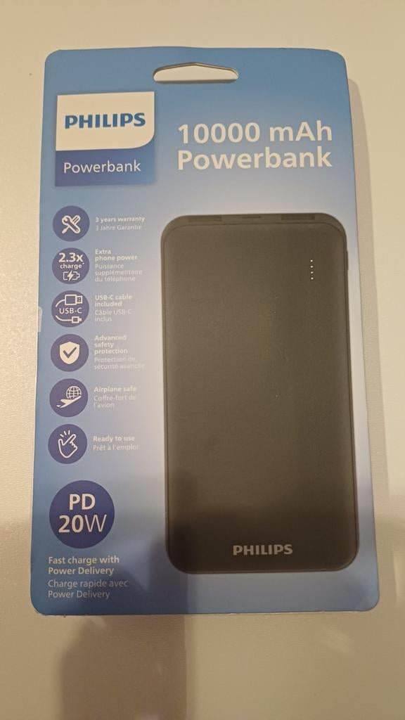 Philips powerbank PD20 - 10000mah nieuw, Ophalen of Verzenden, Nieuw, Philips