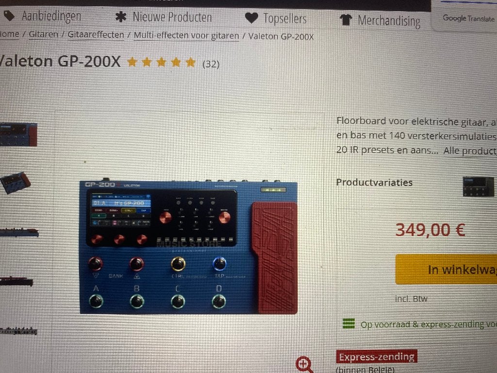 valeton GP-200X, Muziek en Instrumenten, Ophalen of Verzenden, Zo goed als nieuw, Multi-effect