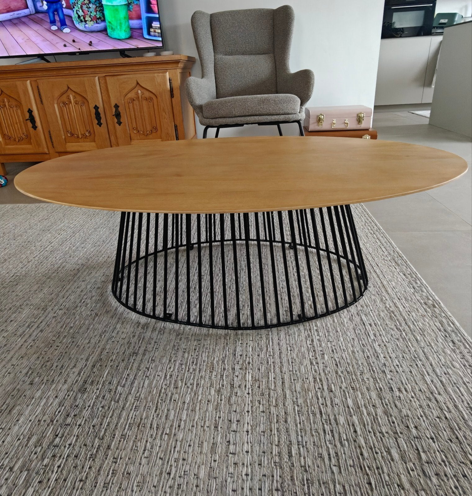 Table basse « Leska » de Kave Home (ovale — bois de manguier, Maison & Meubles, Tables | Tables de salon, Enlèvement