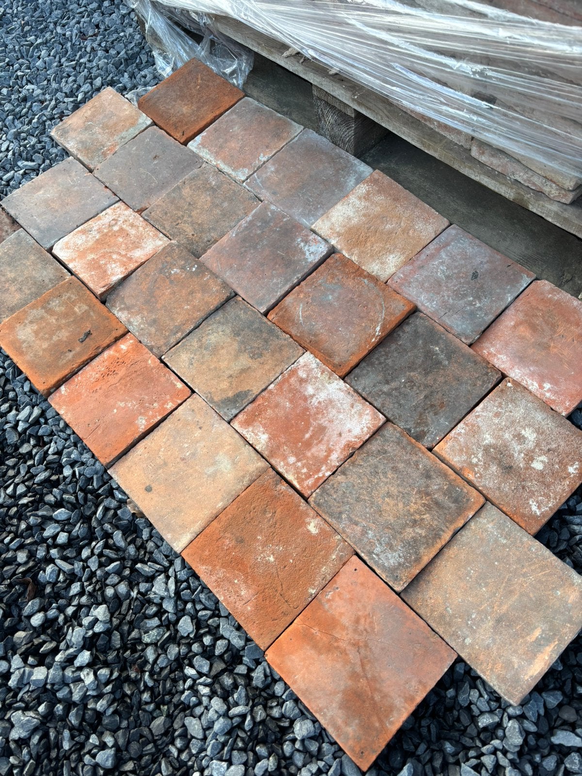 Lot antieke terracotta tegels Voor info BELLEN 0474220705, Antiek en Kunst, Ophalen