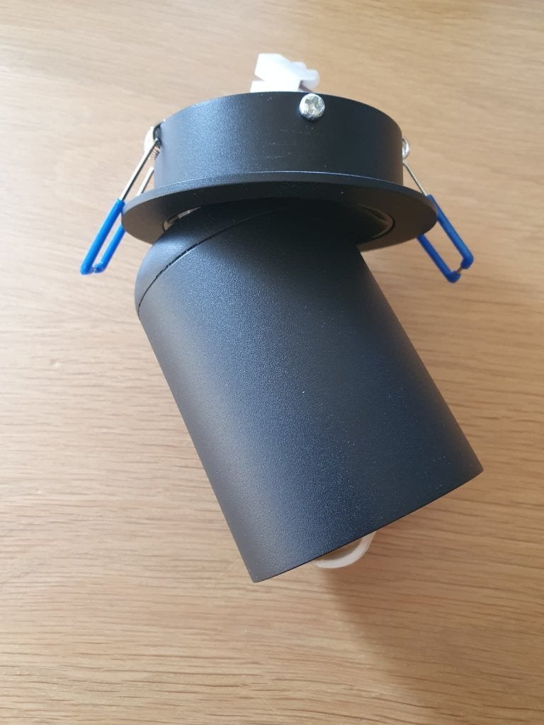 Inbouwspot Design zwart & goud draaibaar, Huis en Inrichting, Lampen | Spots, Nieuw, Inbouwspot, Metaal, GU10, Dimbaar, Geschikt voor plafondmontage