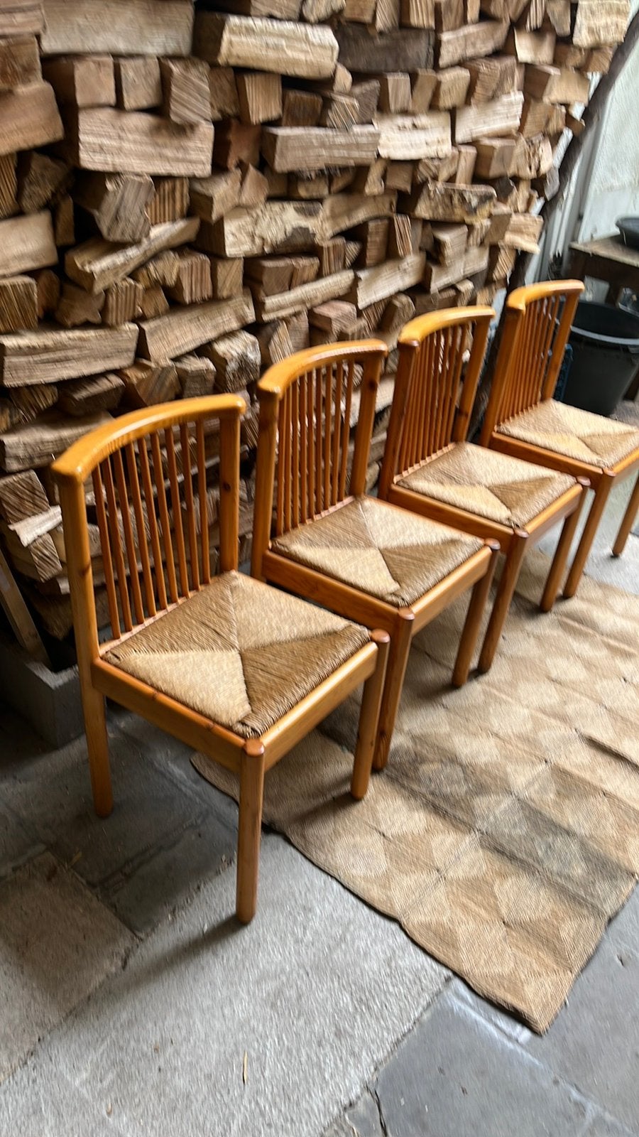 Set van 4 vintage Scandinavische stoelen, jaren 60/70., Huis en Inrichting, Ophalen, Gebruikt