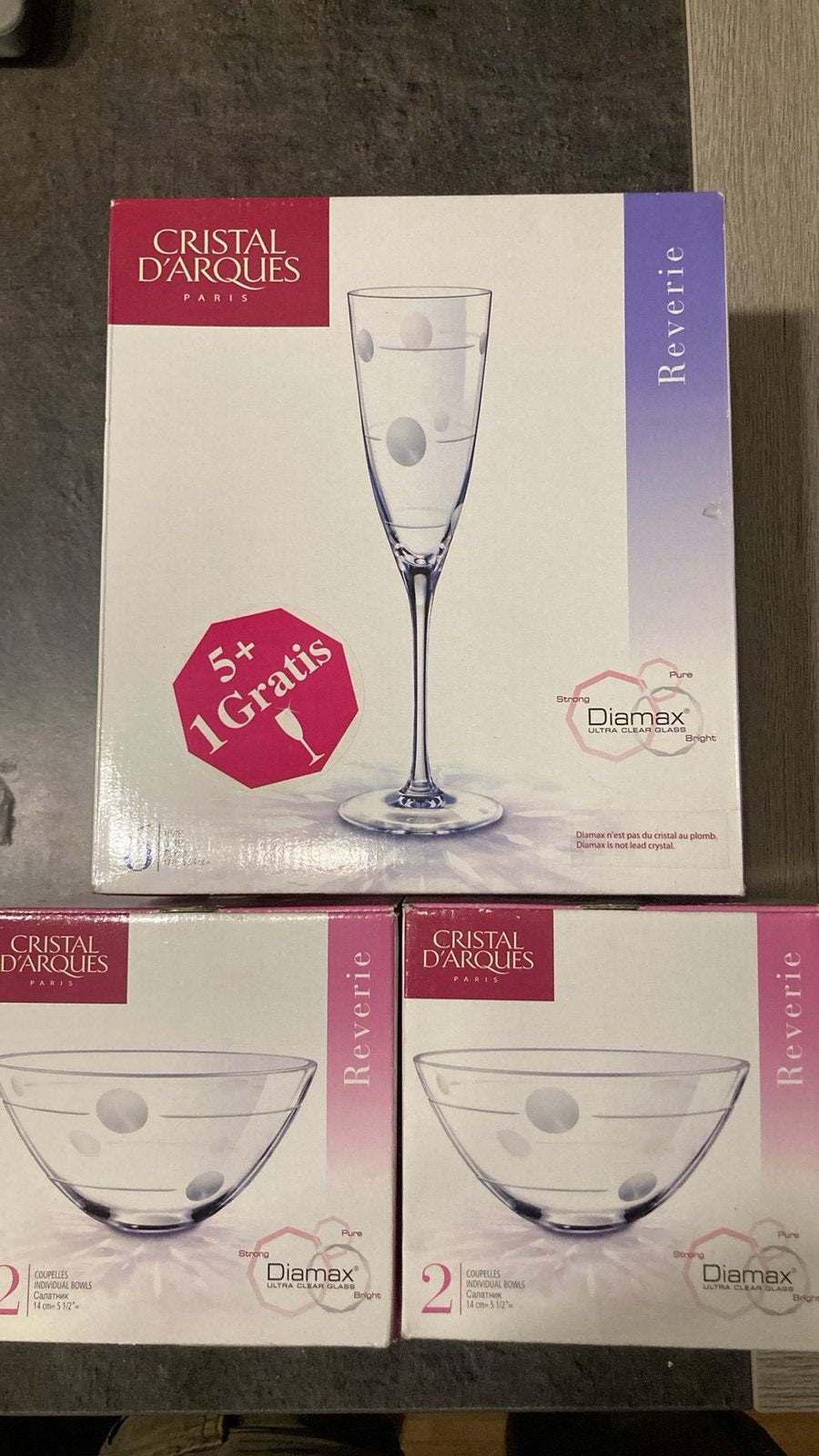 Lot cristal d’arques - Collection rêverie, Collections, Verres & Petits Verres, Enlèvement, Comme neuf, Autres types