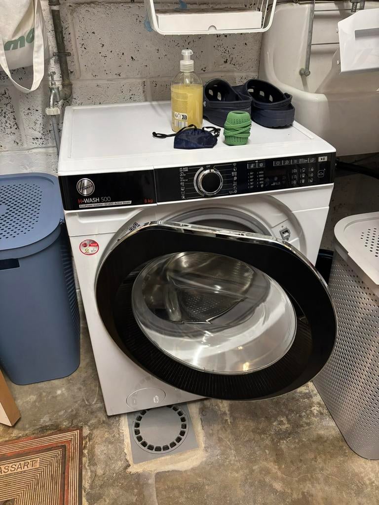 Lave-linge HOOVER H-WASH 500 (8kg) - Classe A - Connecté, 1200 à 1600 tours, 85 à 90 cm, Chargeur frontal, Enlèvement