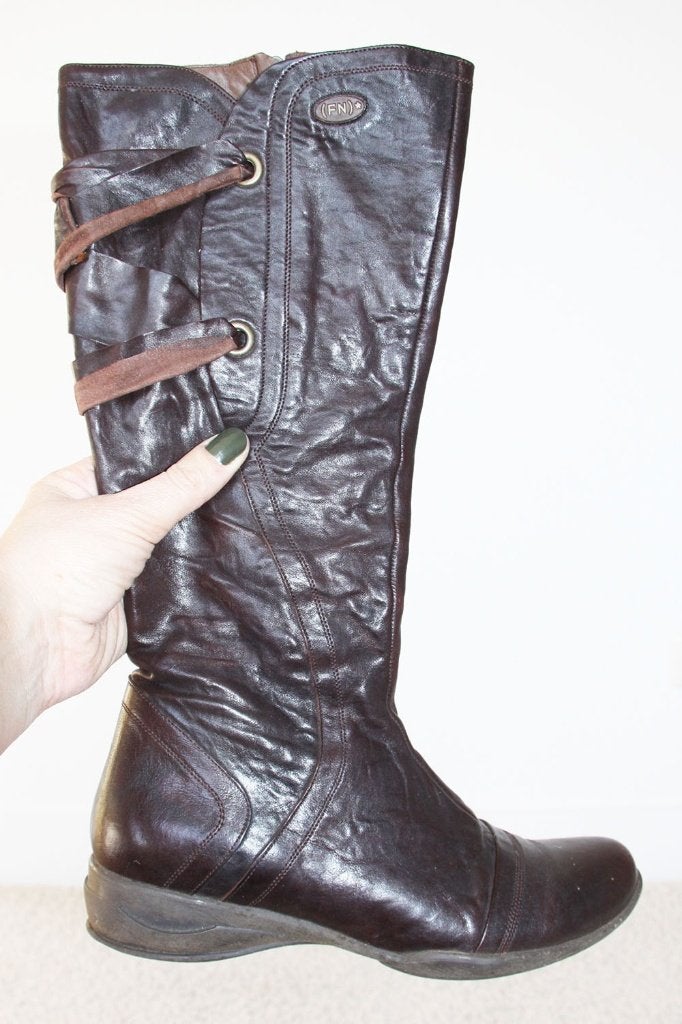 Belles bottes Footnotes en cuir -S11 (taille G 38) €60, -, Comme neuf, Brun, Bottes hautes, Footnotes