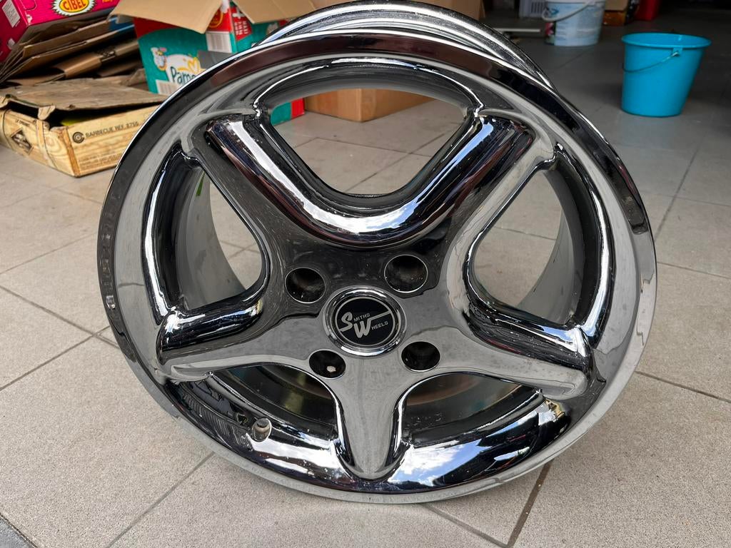 Set van 4 chrome velgen (Smits Wheels) in nette staat., Ophalen, 15 inch, Velg(en)