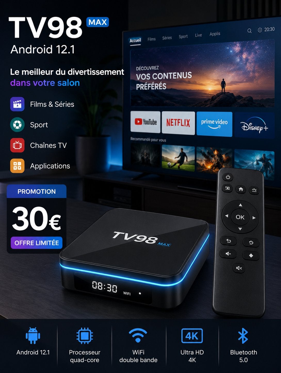 Box androïde neuf, Audio, Tv en Foto, Mediaspelers, Nieuw, Ophalen of Verzenden