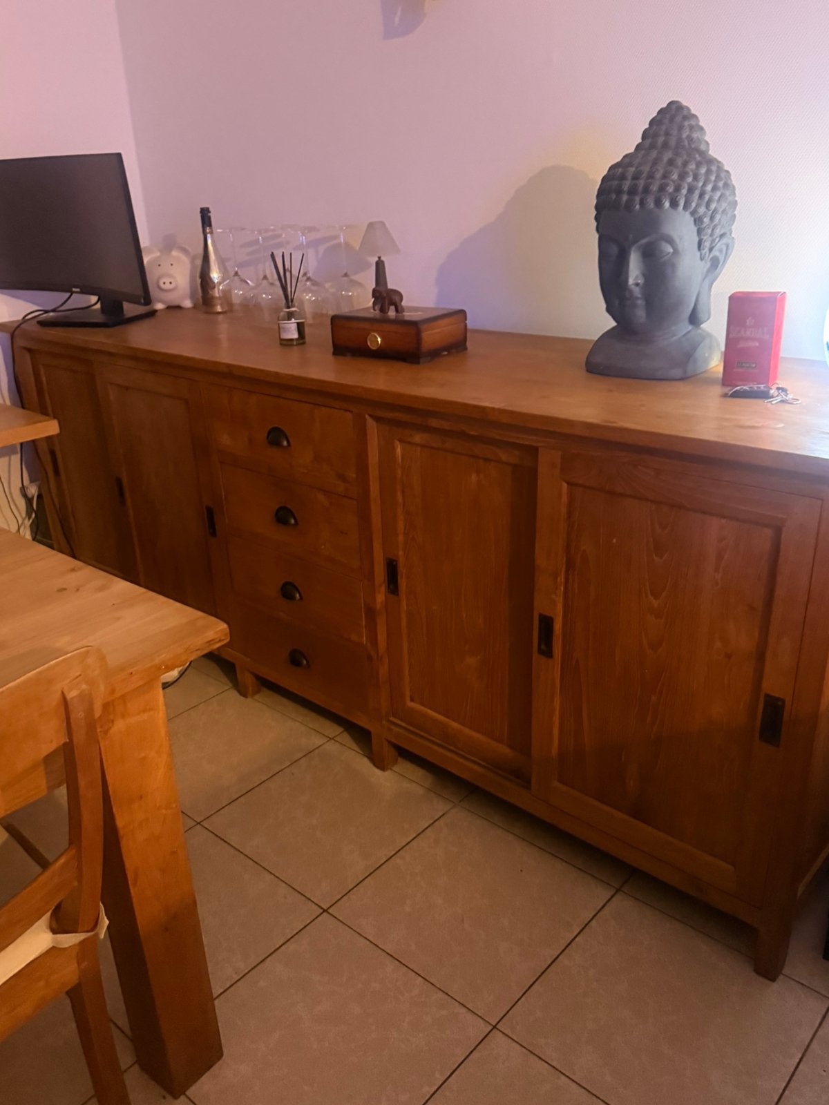 Complete set handgemaakte teakmeubelen – € 1.500, Ophalen, Zo goed als nieuw