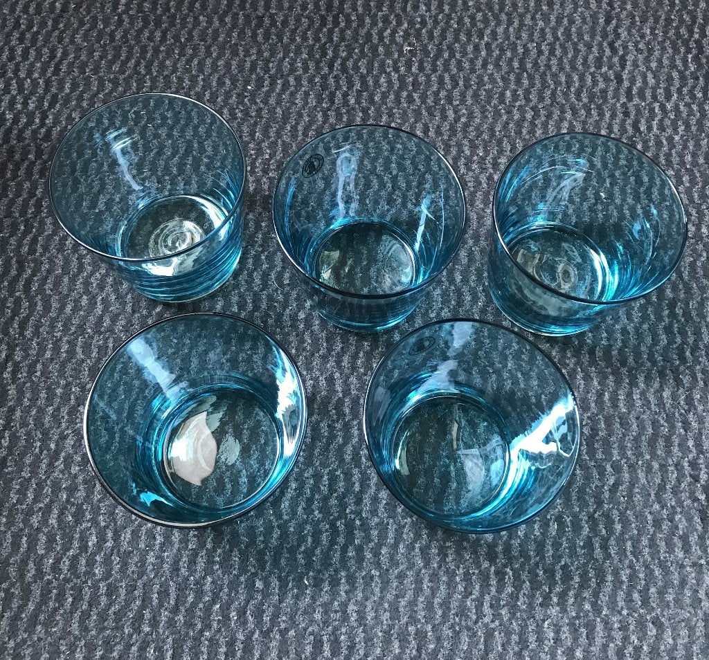 5 verres à eau (bleu clair), Collections, Enlèvement
