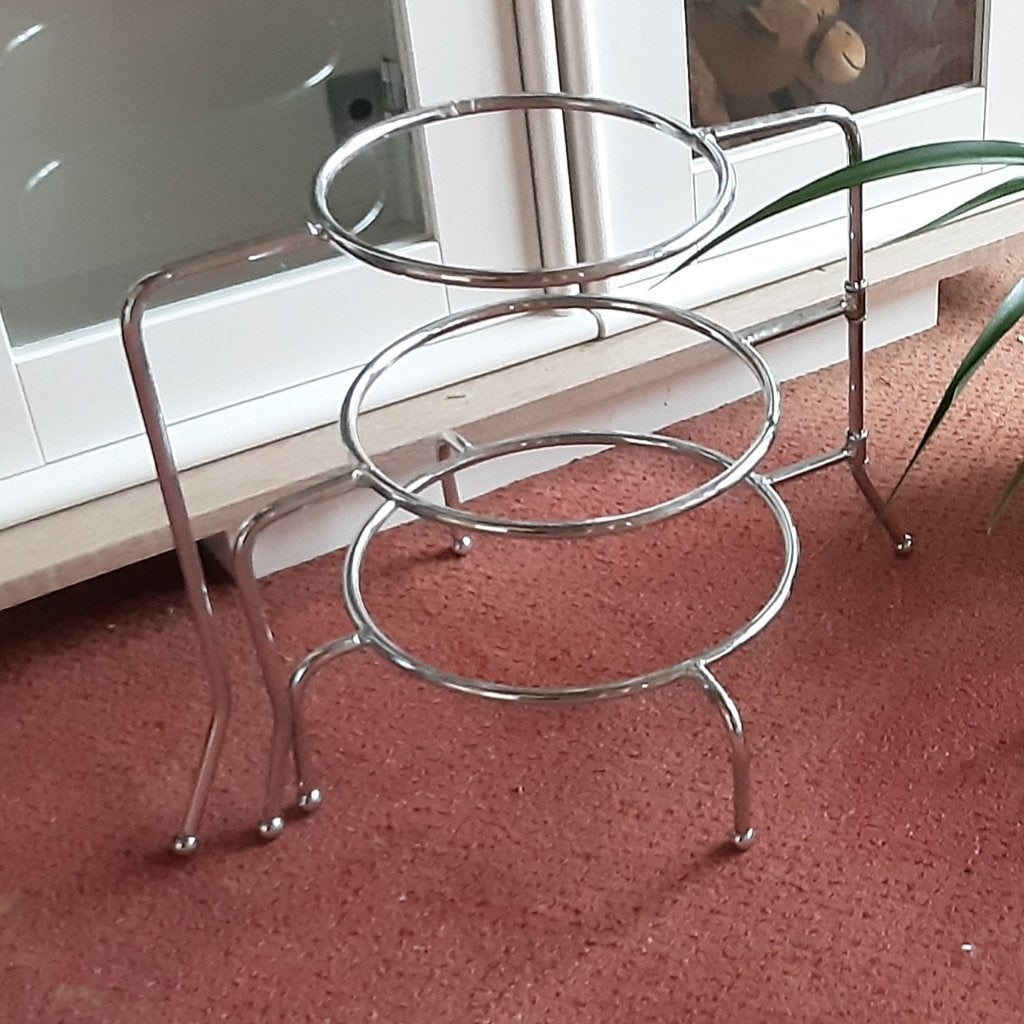 Mooie inklapbare metalen plantenrek voor 3 bloempotten, Enlèvement ou Envoi, Métal