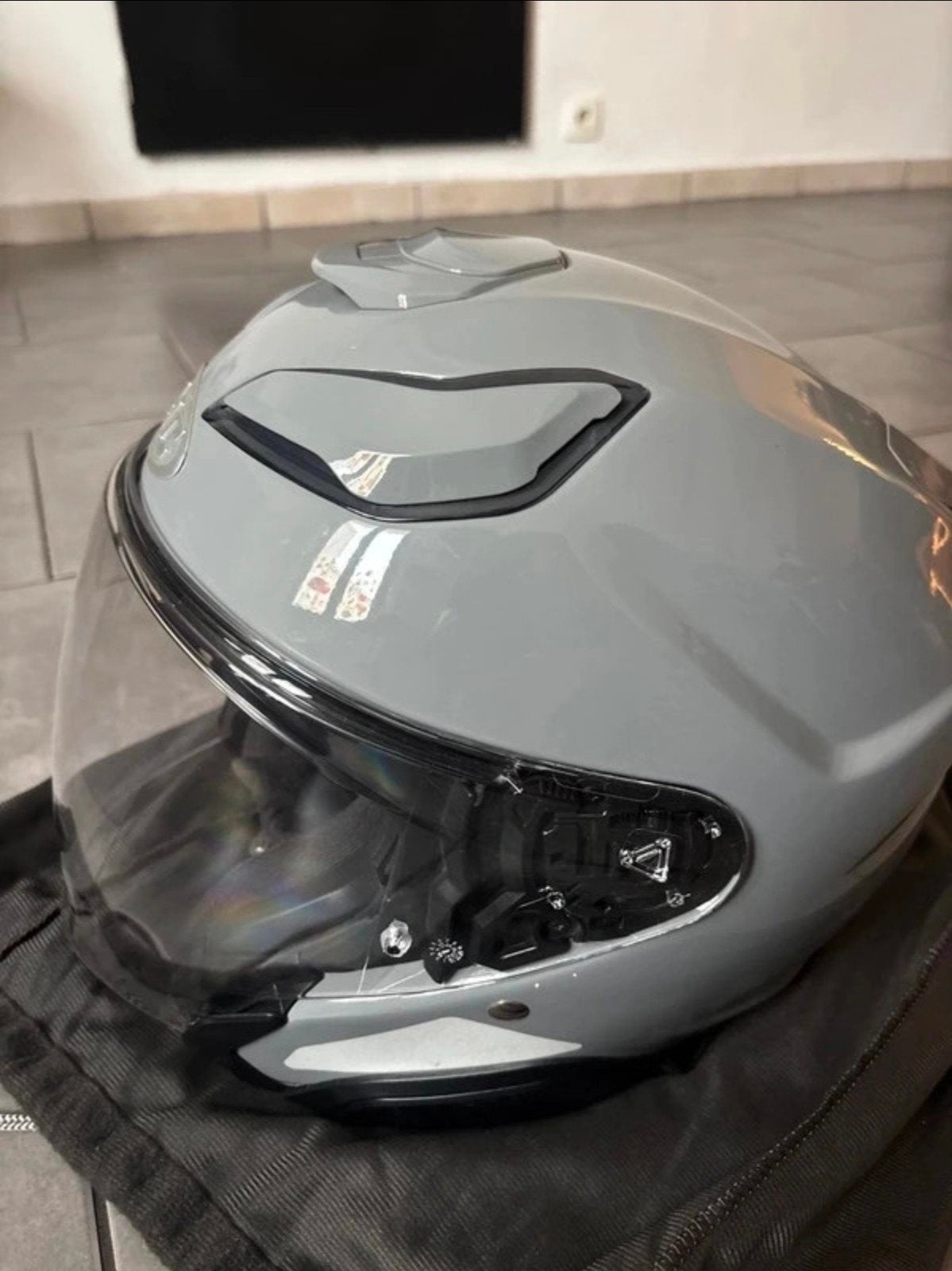 Hjc grijze nardo motorhelm, Motoren, Ophalen of Verzenden, S, HJC
