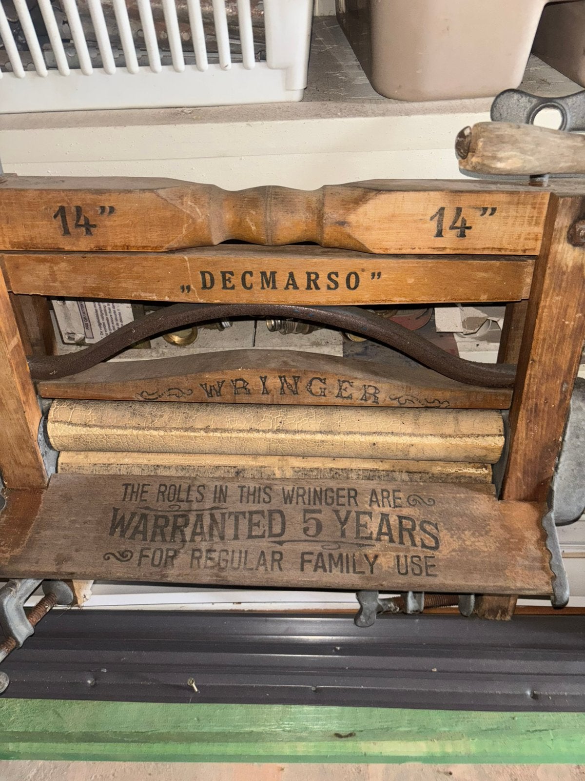Antieke vintage was wringer ( decmarso ), Ophalen