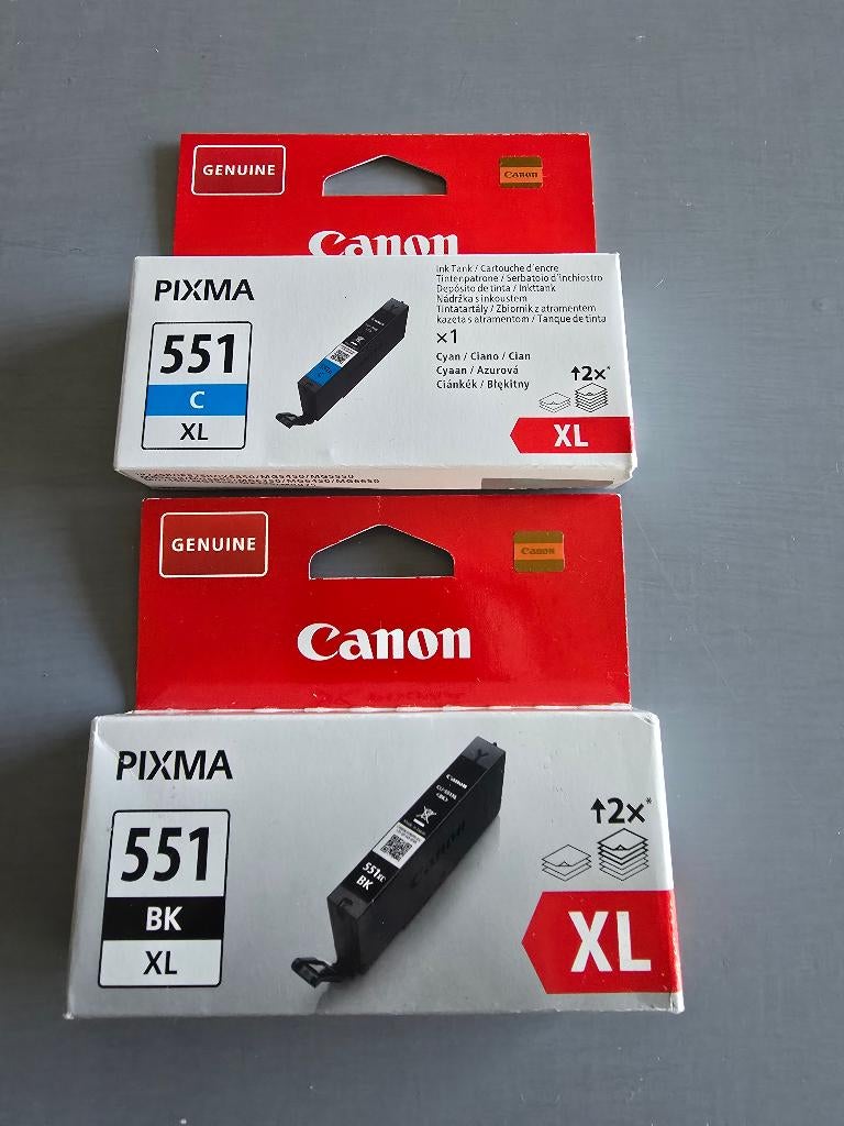 GRATIS originele Canon Pixma XL inktpatronen 551 C + BK, Computers en Software, Ophalen, Nieuw, Cartridge, Canon