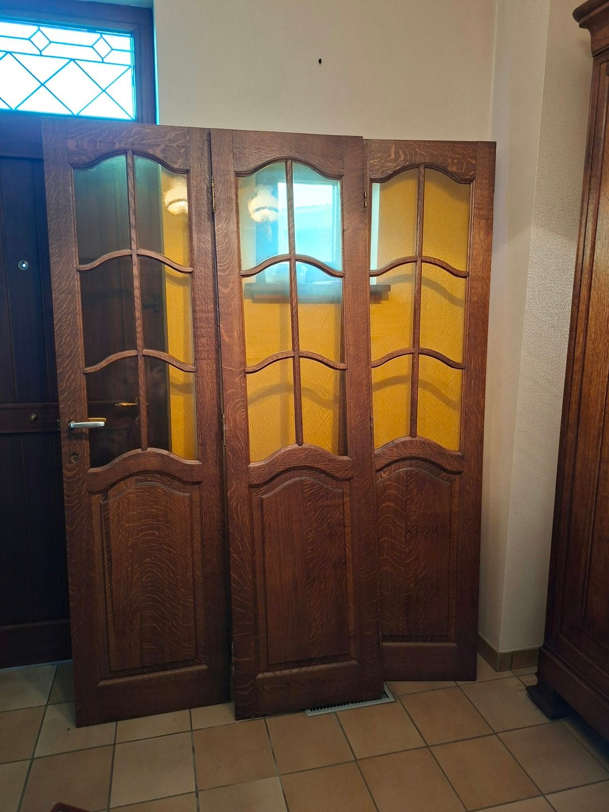 Portes en placage de chêne (3 parties), Bricolage & Construction, Enlèvement, Comme neuf