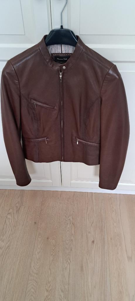 Lederen damesjas Massimo Dutti, Ophalen, Zo goed als nieuw, Maat 36 (S), Bruin