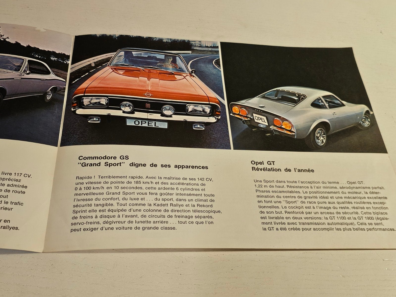 Opel GT, ainsi que le Kadett Rallye, le Rekord Sprint et le, Enlèvement ou Envoi