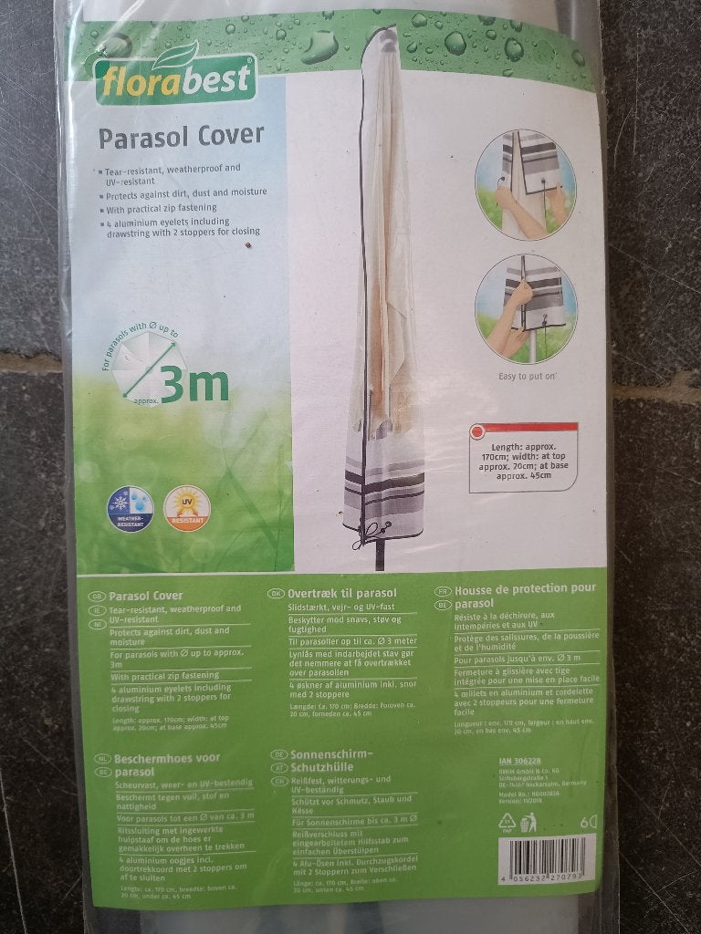 2x Parasol cover 3meter diameter, Neuf, Étanche, Enlèvement, 2 à 3 mètres
