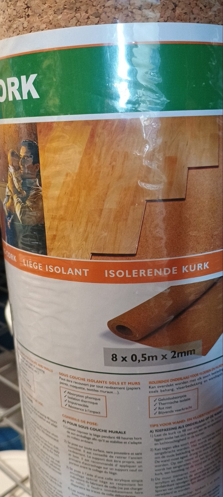 kurk ondervloer, isolatie, geluidsdempen, Ophalen