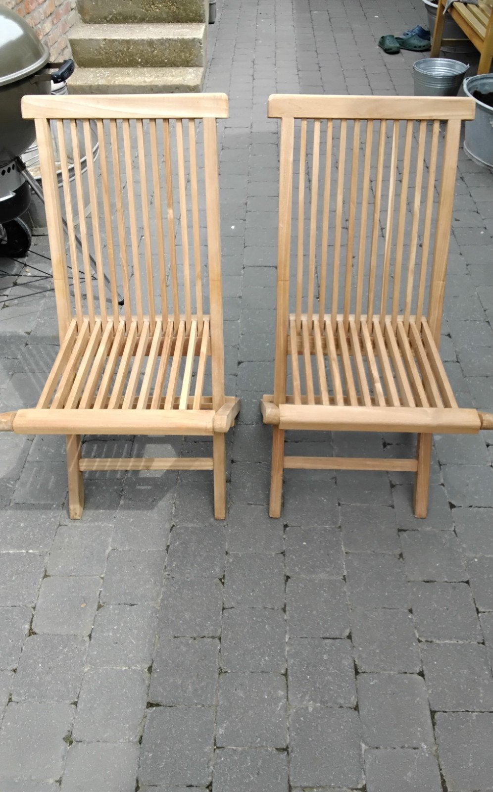 2 chaises pliante TECK, Enlèvement, Comme neuf, Bois de teck, Pliant
