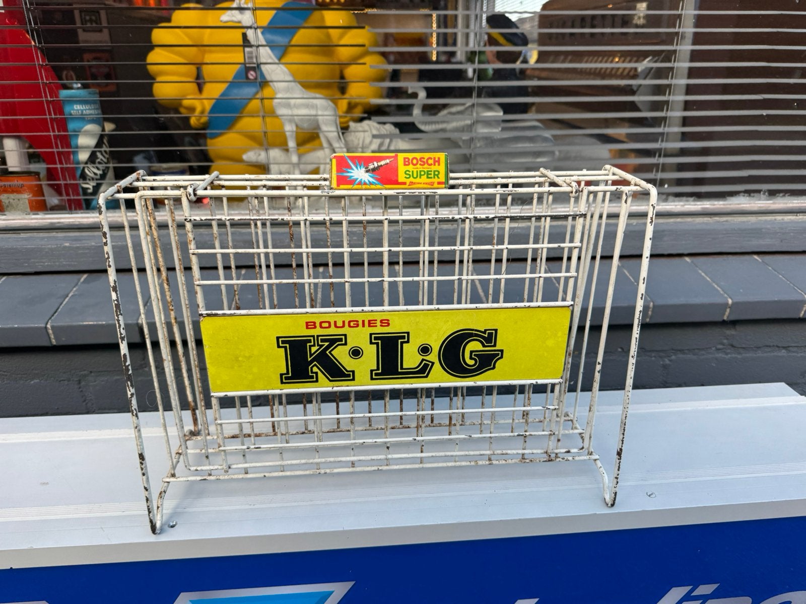 KLG Bougie oud reclame rek display, Reclamebord, Gebruikt, ., Ophalen of Verzenden