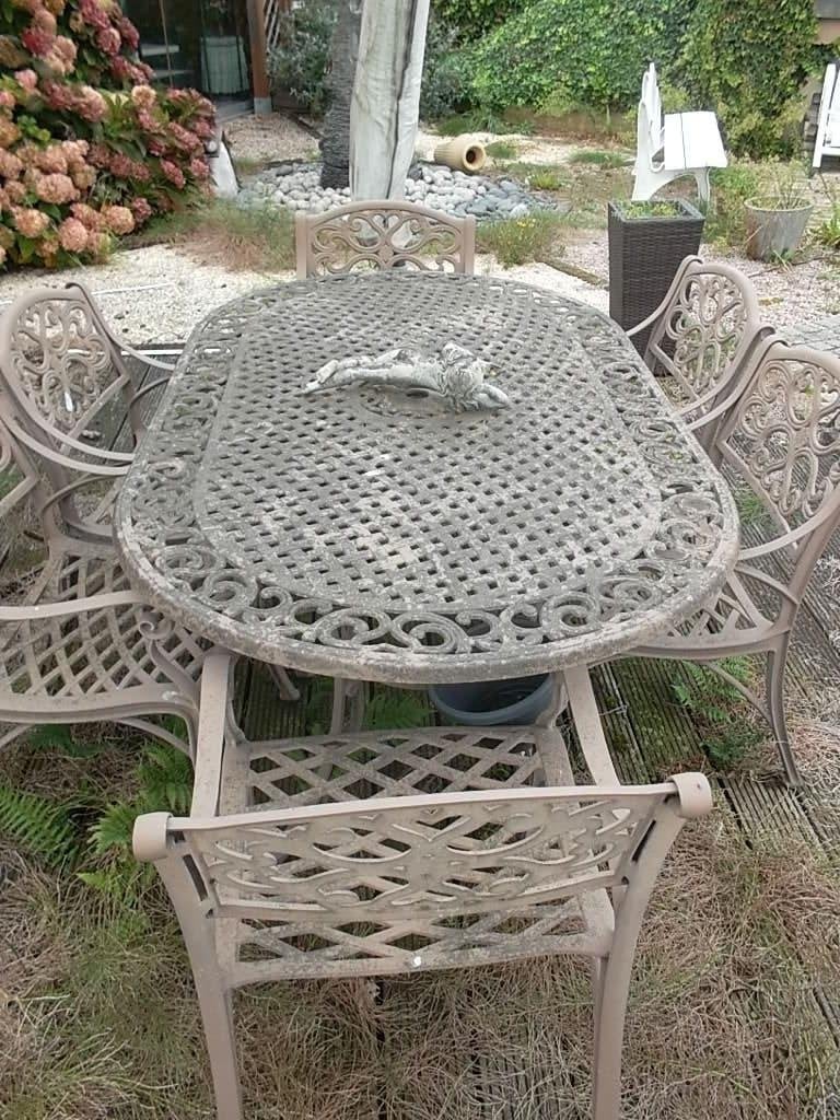 metalen tuintafel met 6 stoelen, Tuin en Terras, Ophalen