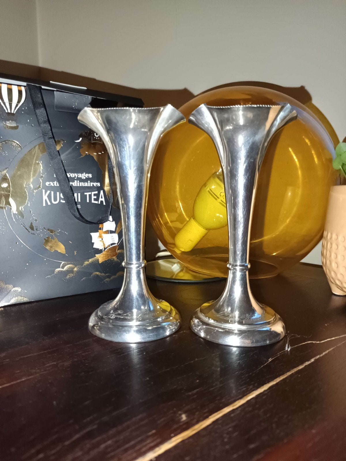 Vase soliflore métal argenté palace knocke, Enlèvement ou Envoi
