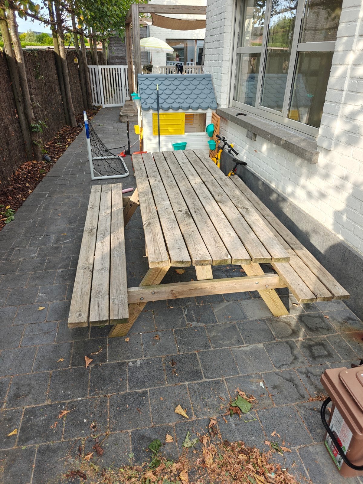 Picknickbank, Tuin en Terras, Picknicktafels, Gebruikt, Rechthoekig, Hout, Ophalen