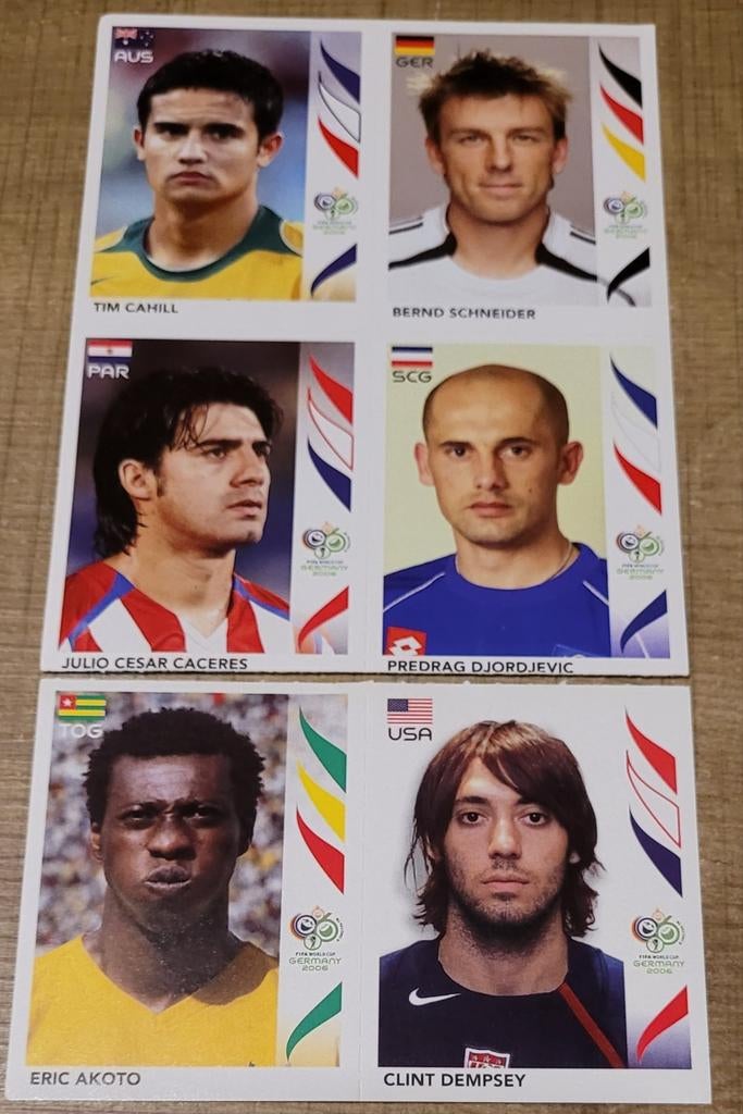 6 Panini stickers: FIFA WorldCup Germany 2006, Ophalen of Verzenden, Zo goed als nieuw, Poster, Plaatje of Sticker