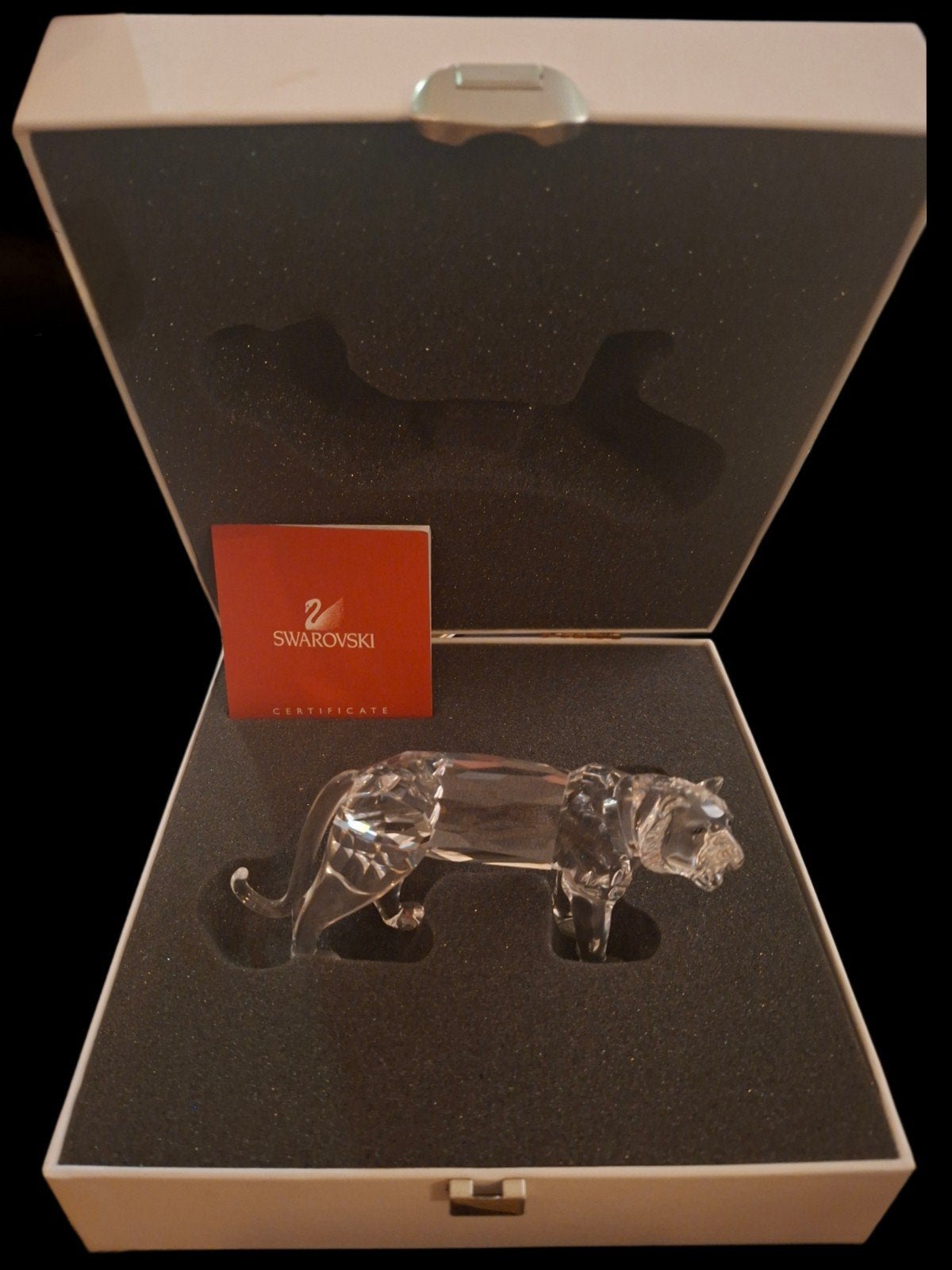 Cristal argenté Swarovski Tiger 275014 (2001), Collections, Swarovski, Enlèvement ou Envoi, Comme neuf, Figurine