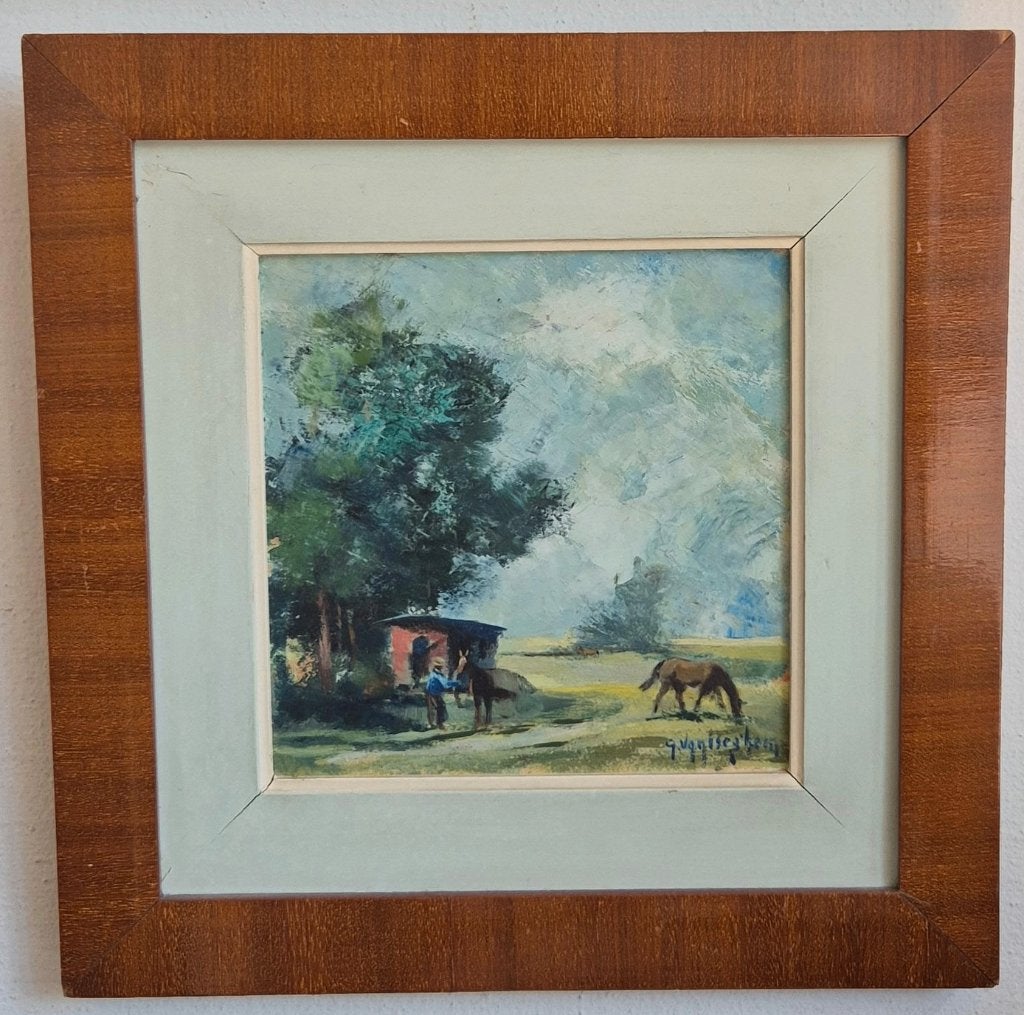 Peinture a l'huile de l'artiste G. Van Iseghem, Antiquités & Art, Enlèvement ou Envoi