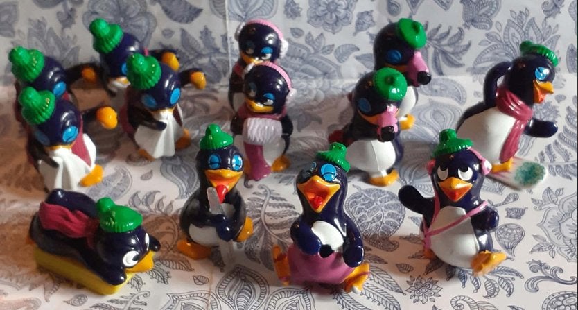 13 figurines kinder modèle pingouin les pingos, Collections, Enlèvement ou Envoi, Utilisé, Animal