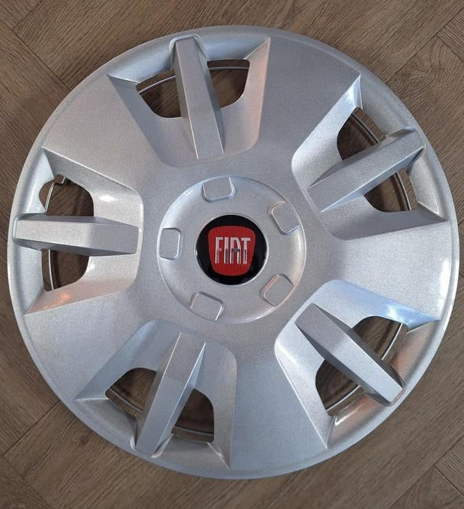 Wieldoppen Fiat Ducato Rood 15 inch Zwart Logo set 4 stuks, Ophalen of Verzenden, Nieuw