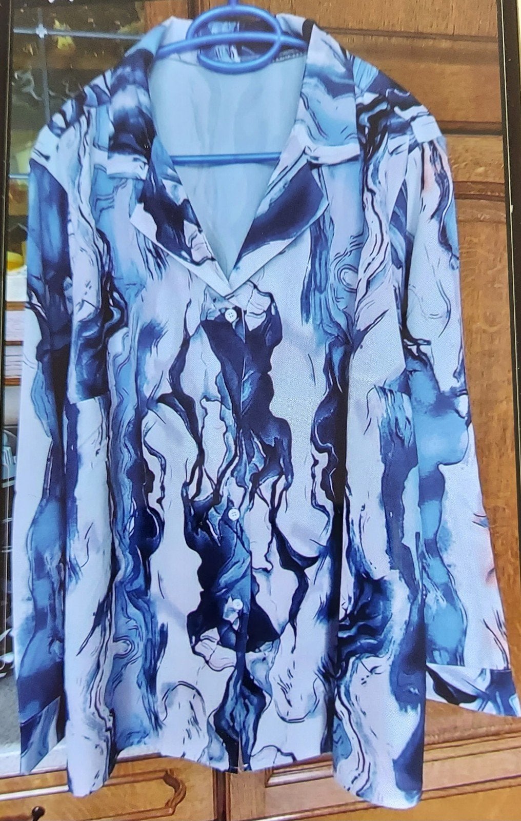 chemisier dame blanc et bleu 3XL, Kleding | Dames, Ophalen of Verzenden, Blauw